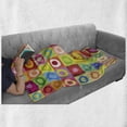 thumbnail image 6 of Colorful Soft Flannel Fleece Blanket, Squares Lively Colors with Hand Drawn Style Circles Childish Kids Nursery Design, Cozy Plush for Indoor and Outdoor Use, 70" x 90", Multicolor, by Ambesonne, 6 of 6