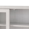 thumbnail image 4 of 24.8" Wall Cabinet with Glass Door, Vintage Double Door with Three Tiers of Storage with Towel Rack, for Bathroom, Kitchen, Dining Room, White Washed, 4 of 8