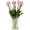 Pink, variant on 20pcs Artificial Tulip Flowers,16 Inch Real Touch Tulip Stems with Faux Leaves, Faux Tulips and Buds for Home Décor Centerpiece Ornament Wedding Bouquet,Champagne
