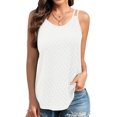 thumbnail image 2 of Women Tank Tops Eyelet Sleeveless Camisole Casual Spaghetti Strap Scoop Neck Cami Summer Beach Flowy Shirts Top, 2 of 7