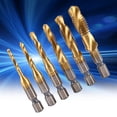thumbnail image 3 of Broca para taladro y macho 6 piezas Rosca métrica M3-M10 Brocas para taladro y macho HSS recubiertas Taladro de impacto de vástago hexagonal de 1/4" ANGGREK Otros, 3 of 8