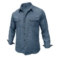 thumbnail image 5 of Western Shirts for Mens Cowboy Shirt Linen Short Sleeve Button Down Shirt Casual Work Shirts with Double Pocket Dark Blue, 5 of 7