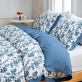 thumbnail image 3 of Housse de Couette Imprimée 2 Taies d'Oreiller Moderne Feuille Bleue Housse de Couette Taille Grand 100 %, 3 of 7