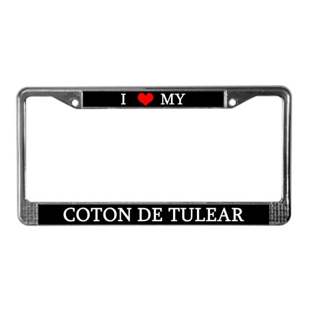 CafePress - Love Coton De Tulear License Plate Frame - Chrome License Plate Frame, License Tag Holder