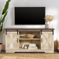 thumbnail image 3 of Woven Paths Sliding Farmhouse Barn Door TV Stand for TVs up to 65", White Oak/Brown, 3 of 18