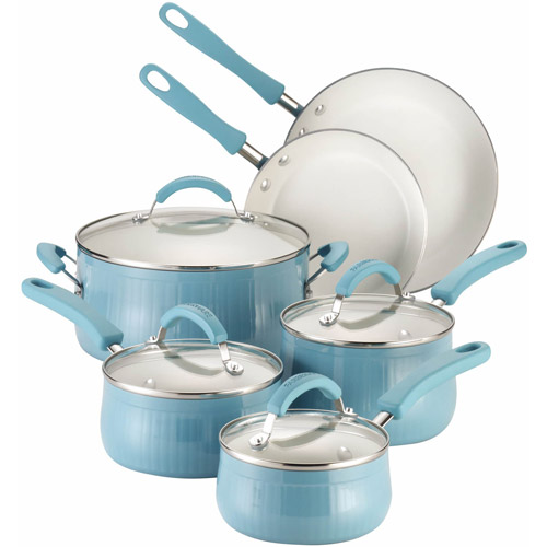 Farberware 10Piece New Traditions Aluminum Nonstick Pots and Pans Set