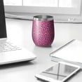 thumbnail image 3 of Leopard Print 12oz Stainless Steel Insulated Wine Tumbler with Lid and Straw – Double Wall Vacuum Mug for Hot & Cold Drinks, 304 Steel Interior, Sweat-Free Design, 3 of 5