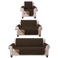 thumbnail image 1 of Juego de Protector Cubre Sala Melocotton Hogar Doble Vista Capitonado CHOCO-CAMEL, 1 of 3