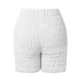 thumbnail image 5 of DHFJKG Women Lace Shorts For Under Dress High Rise Ruffle Hem Loose Fit Elastic Waist Versatile Shorts, 5 of 8