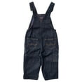 thumbnail image 2 of Wrangler Infant Boys Blue Denim With Plaid Inside Overalls Coveralls 12 Months, 2 of 2