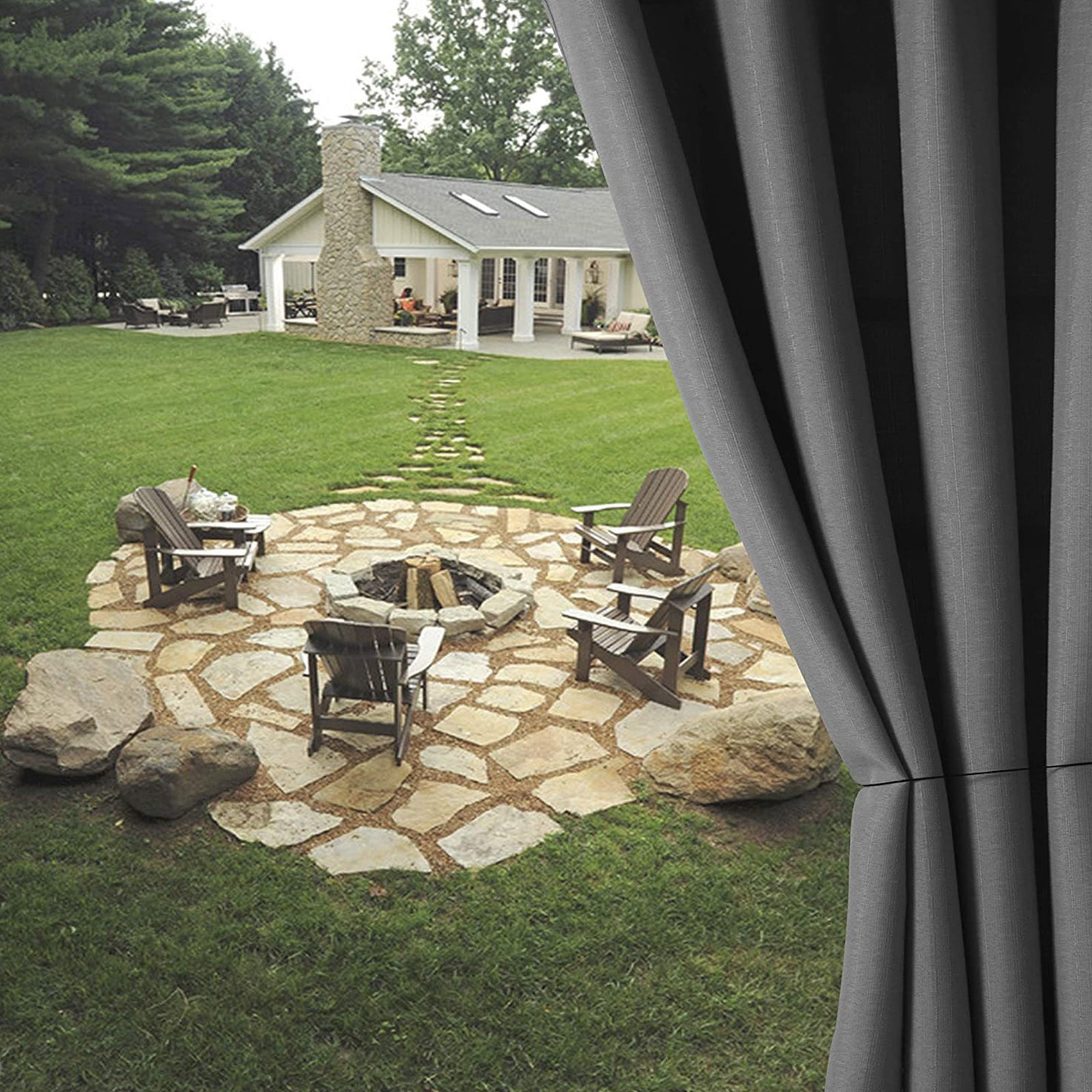 Ybomd Blackout Curtains,Darkening Drapes for Bedroom,Waterproof Outdoor Pavilion Terrace Curtain Thermal Insulation Shading Curtain
