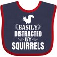 thumbnail image 3 of Inktastic Easily Distracted by Squirrels Boys or Girls Baby Bib, 3 of 4
