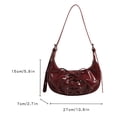 thumbnail image 2 of Bolso de hombro de media luna para mujer bolso de mano sencillo bolso de mano con lazo pequeño de PU bolso Hobo elegante, 2 of 9