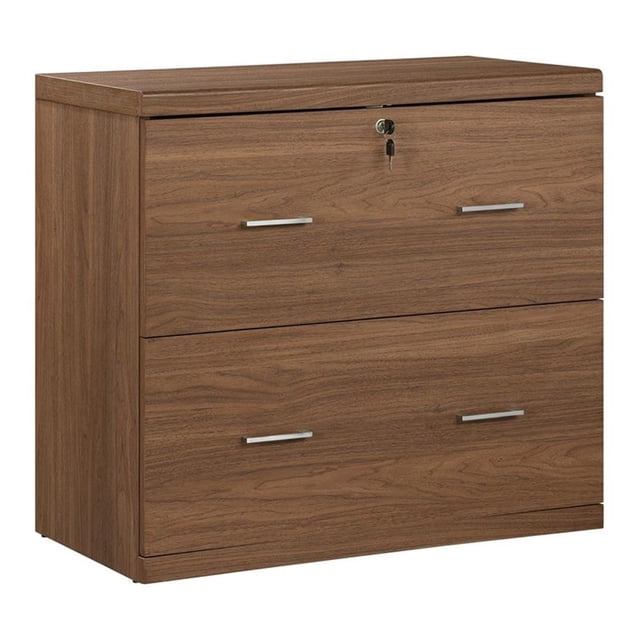Scranton & Co 2-Drawer Locking Lateral File Cabinet in Majestic Walnut