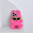 thumbnail image 2 of 3D Cool Rabbit Case for iPhone 14 Pro Max 6.7",3D Creative Cartoon Cool Sunglasses Rabbit Case for Women Girls Teens Kids,Cute Kawaii Character Bunny Soft Silicone Case for iPhone 14 Pro Max 6.7 inch, 2 of 6