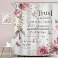 thumbnail image 5 of Christian Shower Curtain 60Wx72H Bible Verse Rustic Farmhouse Pink Flower Scriptures Floral Bath Curtain Fabric Inspirational Quote Motivational Bathroom Decor with 12 Hooks, 5 of 16
