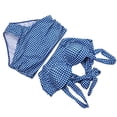 thumbnail image 3 of Traje de baño con estampado de cuadros, traje de baño de verano para mujer, traje de baño delgado de dos piezas, traje de baño de dos piezas con estampado de cuadros, diseño de precisión, 3 of 8