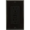 GE Tamper Resistant Receptacle GFCI, Brown