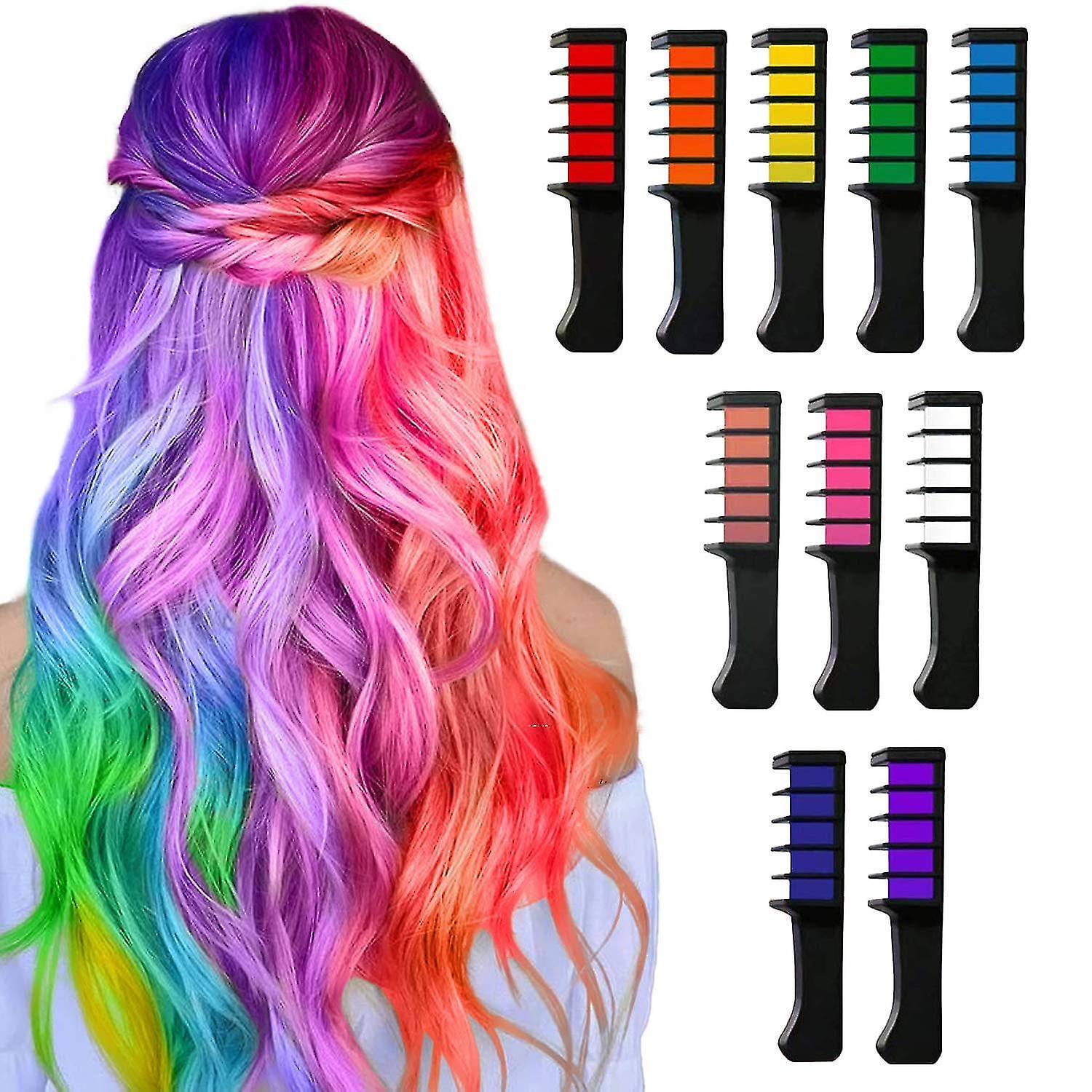Hair Chalk For Girls Kids Temporary Bright Hair Color,hair Chalk Comb  Washable Non-toxic Hair Dye | Walmart Canada