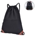 thumbnail image 1 of Bolsa de deporte impermeable, bolsa de deporte, bolsa con cordón, bolsa hipster con mochila con cordón ajustable, mochila Oxford con bolsillo interior con cremallera para mujeres y hombres Xemadio 221367-2, 1 of 9