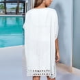 thumbnail image 7 of COMVALUE Women V Neck Swimsuit Cover Ups Crochet Swim Coverup Hollow Out Summer Beach Cover Up Dress (One Size, White), 7 of 7