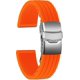 thumbnail image 1 of Correa de reloj de goma con cierre plegable de acero inoxidable Yuxing unisex 22 mm color naranja, 1 of 1