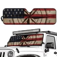 thumbnail image 2 of Uorisanigo Windshield Sun Shade Car Sunshade Heat Shield Sunshade Sun Visor Mat for 1997-2017 Jeep Wrangler Rubicon Sahara TJ JK JKU 2/4 Doors Compass American Flag, 2 of 7