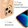 thumbnail image 3 of for iPhone 14 Plus Case Compatible with MagSafe, Luxury Love Heart Soft Phone Case, Full Camera Lens Protection Magnetic Case for iPhone 14 Plus for Women Girls (6.7") - Pink, 3 of 14