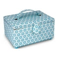 thumbnail image 2 of Dritz Rectangular Sewing Basket, Small, Blue Retro, 2 of 5