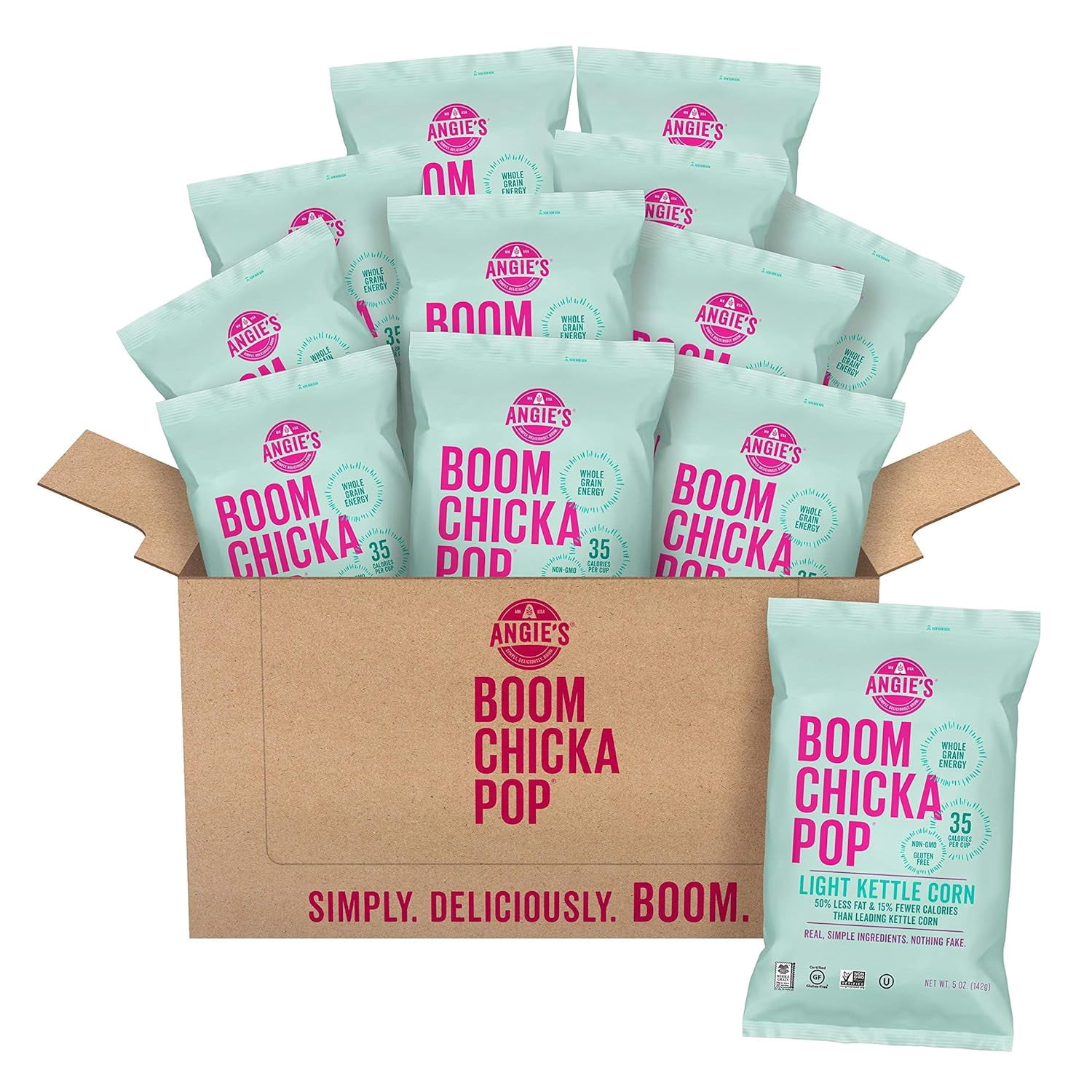 (Pack Of 12) Angie'S Popcorn Boomchicka Lightly Sweet 5 Oz