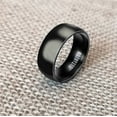thumbnail image 4 of Mens Titanium Wedding Band 8mm Matte Black Ring Classic Round Engagement Jewelry Decoration for Male Wedding Band Ring, 4 of 7