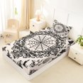 thumbnail image 4 of Homewish Spider Web Skull Twin Sheets,Grunge Goth Damask Bedding,Cream,Halloween Bed Set,3 Pieces,1 Fitted Sheet and 1 Pillowcase, 4 of 6
