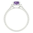 thumbnail image 4 of 1.86 ct Emerald Cut Simulated Alexandrite with Simulated Diamond Halo Accents 18K White Gold Womens Engagement Ring, 4 of 5