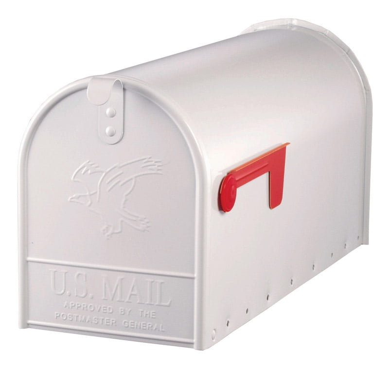 Gibraltar Mailboxes Elite Large Galvanized Steel White Post Mount