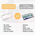 thumbnail image 4 of YOPTOP 2PCS Bling Car License Plate Frame  Sparkly Rhinestone Stainless Steel License Plate Cover/Holder  Universal for Most Cars  SUVs  Vehicles with Screw Set  Auto Accessories for Wome,abcolor, 4 of 14