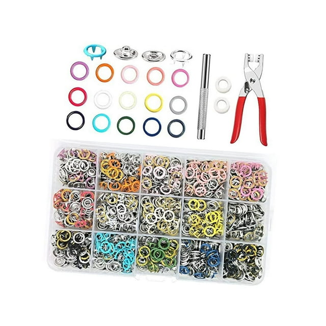 300 Sets Metal Snaps Buttons Snap Fasteners Tool for Sewing Romper Clothing