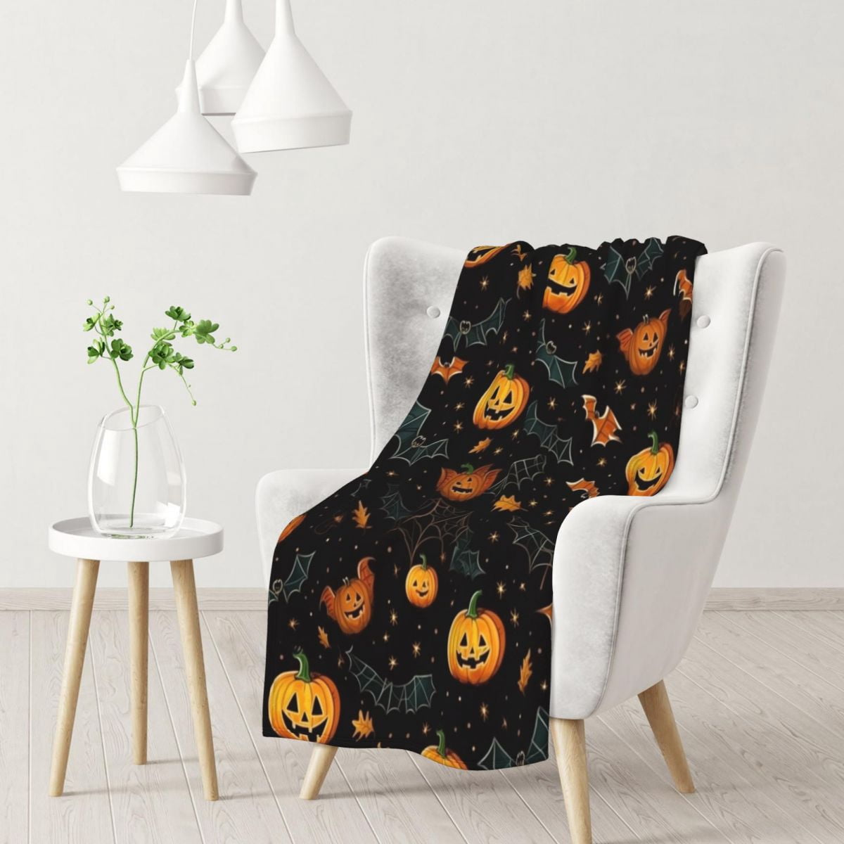 Halloween Flannel Blanket 100 Polyester AntiPilling AntiStatic