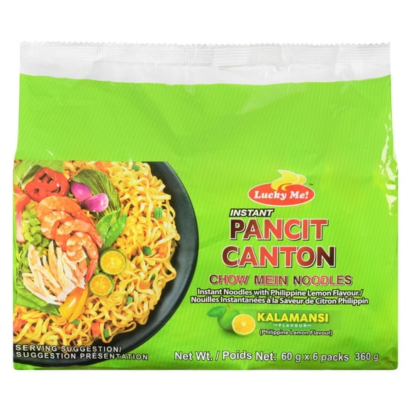 Lucky Me! Instant Pancit Canton Chow Mein Nouilles Philippine Citron Saveur 6 Paquets 6 x 60 g