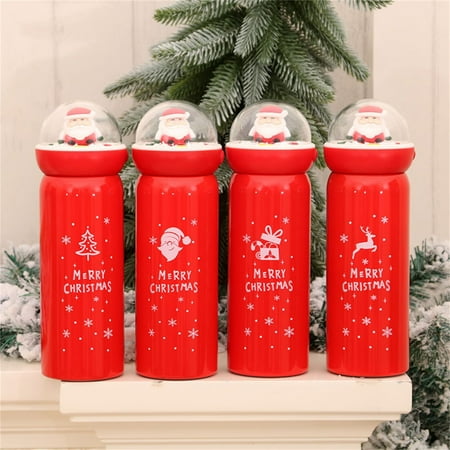 

Naierhg Water Tumbler Large Capacity Practical Stainless Steel Solid Durable Christmas Red Insulated Tumbler for Gift