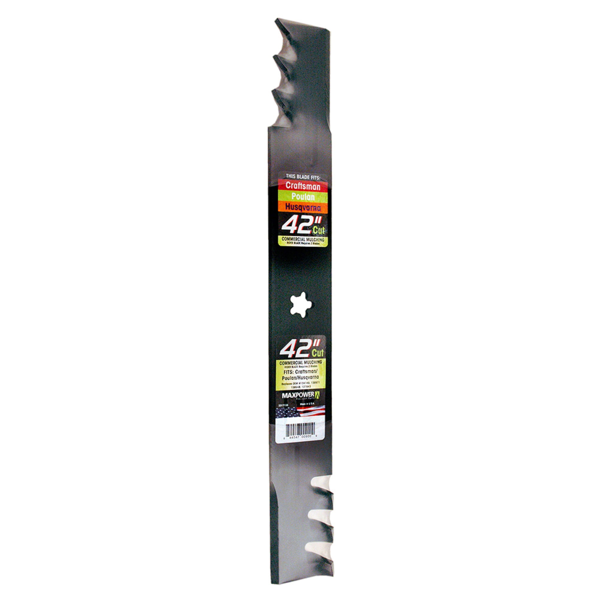 Set of 2-42 Inch Commercial Mulching Blade For Poulan/Husqvarna/Craftsman