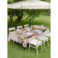 thumbnail image 3 of Easter Bunny Outdoor Tablecloth - 60x102 Inch Rectangle Dining Table Cover, Colorful Eggs Spring Flowers Pastoral Pink Plaid Waterproof Outdoor Table Cloth with Umbrella Hole & Zipper for Patio, 3 of 7