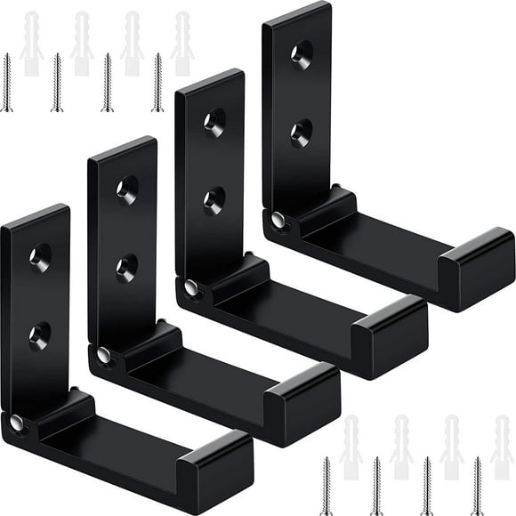 4 Sets Indoor Gun Wall Mount Folding Gun Hook Scratch-Proof Rifle Hangers Gun and Bow Indoor Hanging Wall Mount Storage Easily Installed for Storing Multiple Guns in Your Room