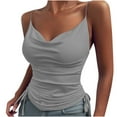 thumbnail image 2 of Daqian Plus Size Sleeveless Tops Fashion Sexy Casual Women Sleeveless Camis V-Neck Ladies Tops Slim Vest Sleeveless Tops for Women Plus Size Gray 8(L), 2 of 8
