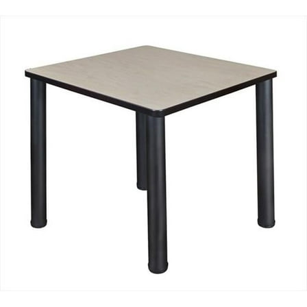 30 In. Square Maple Table & Black Post Legs
