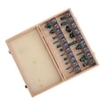 thumbnail image 1 of Router Bits, 20 Pieces Carbide Router Bits Set, Milling Cutter Tongue and Groove Bit for Professional Woodworkers and Beginners, Included Wooden Storage Box, 1 of 7