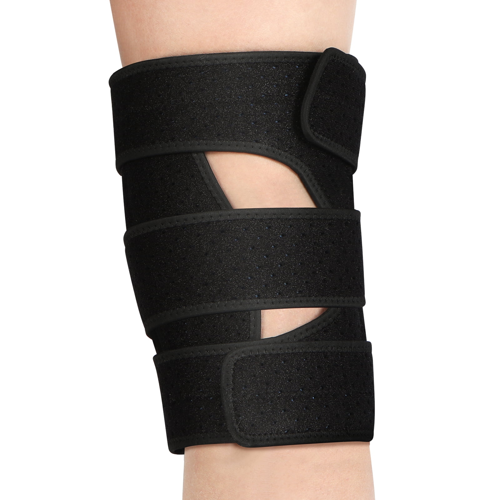 Plus Size Knee Braces for Knee Pain, Adjustable Knee Support with Side Stabilizers for Arthritis Pain, Meniscus Tear, ACL, LCL, Injury Recovery & Pain Relief For Women & Men - Black