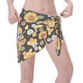 thumbnail image 3 of Kll Mushrooms Honeycomb Print Women'S Sarong Coverups Short Bathing Suit Wrap Skirt Beach Wrap Swimsuit Cover Ups, 3 of 7
