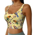 thumbnail image 2 of Fotbe Beautiful Bright Birds And Flowers Pattern Womens' Sports Bra Longline Wirefree Padded with Medium Support Sports Moisture-Wicking Workou Vest,Tank Top-XX-Large, 2 of 7