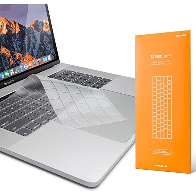 MAYÚSCULAS GhostCover Premium Protector de teclado ultrafino compatible con MacBook Pro con Touch Bar de 13" y 15" (2016 2017 2018 2019 Número de modelo Apple A1706 A1707 A1989 A1990 A2159)