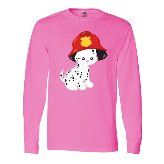 Inktastic Fireman Dog, Cute Dog, Puppy, Doggo, Dalmatian Long Sleeve T-Shirt
